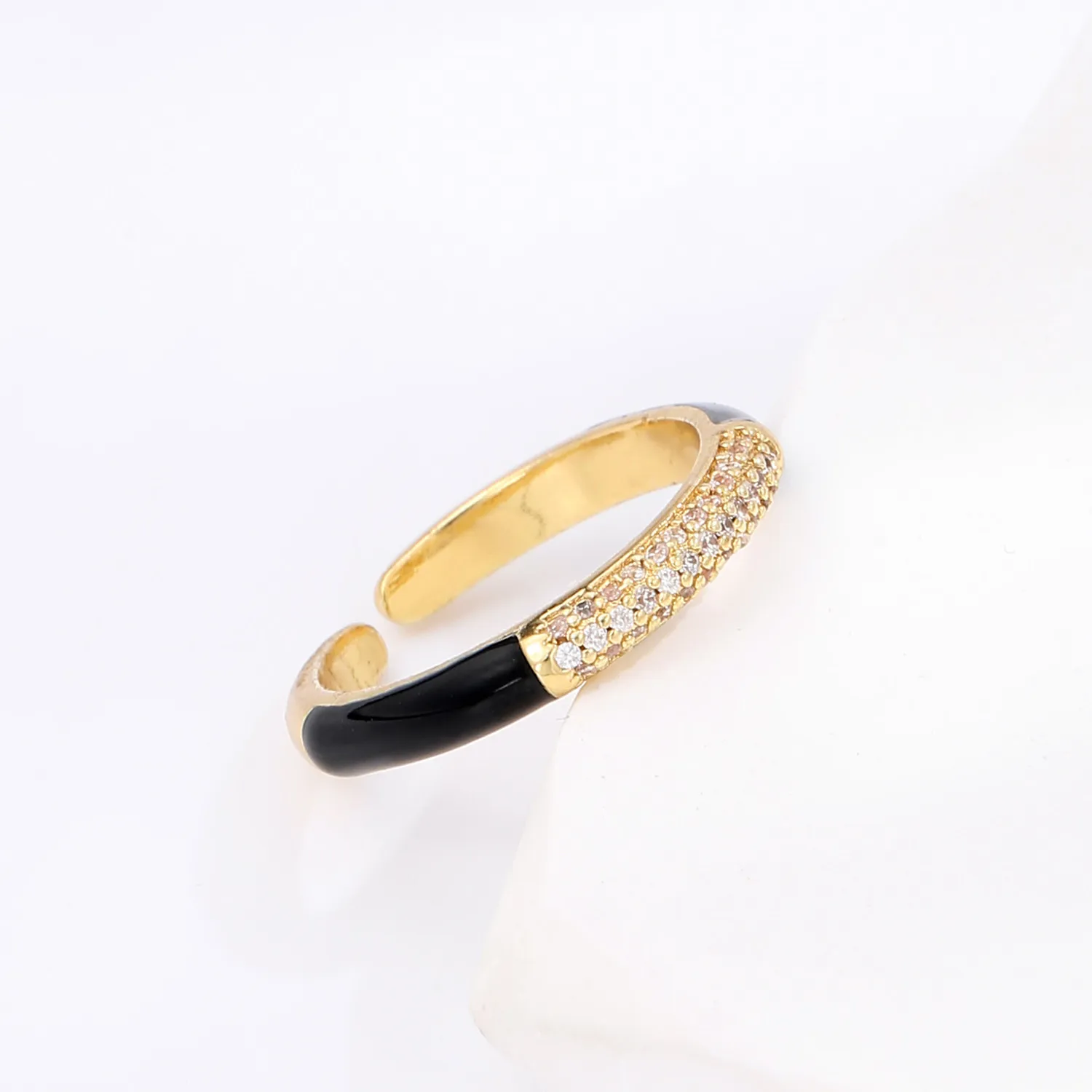 2021 INS Color Rainbow Fashion Rings For Women Finger Jewelry Clear CZ Colorful Neon Enamel Open Adjusted Dome Ring