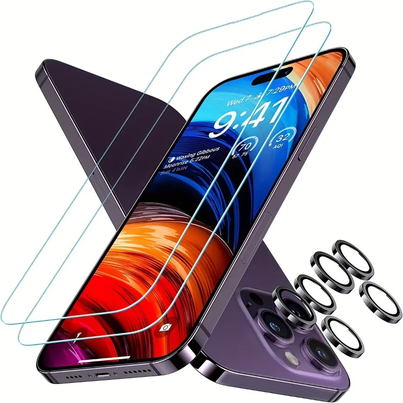 

Защитное стекло 4-в-1 для iPhone 14 Pro 12 13 Mini Pro 11 15 Pro Max