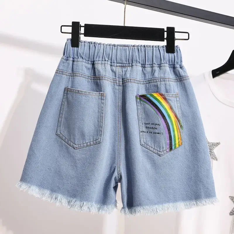 

Джинсовые шорты женские, свободные штаны из денима, стиль Харадзюку, свободные штаны, большие размеры, Y2k