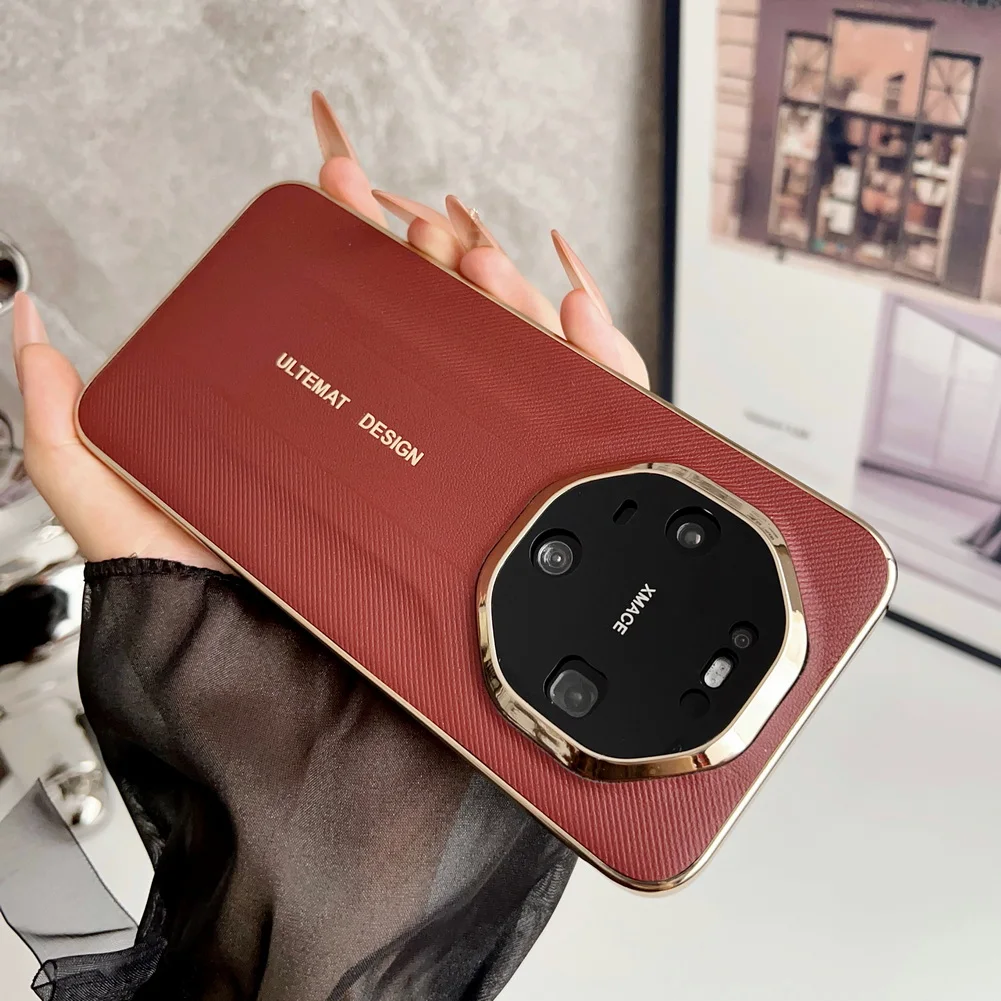 Gold-Plated Leather Frame Business Style Case
