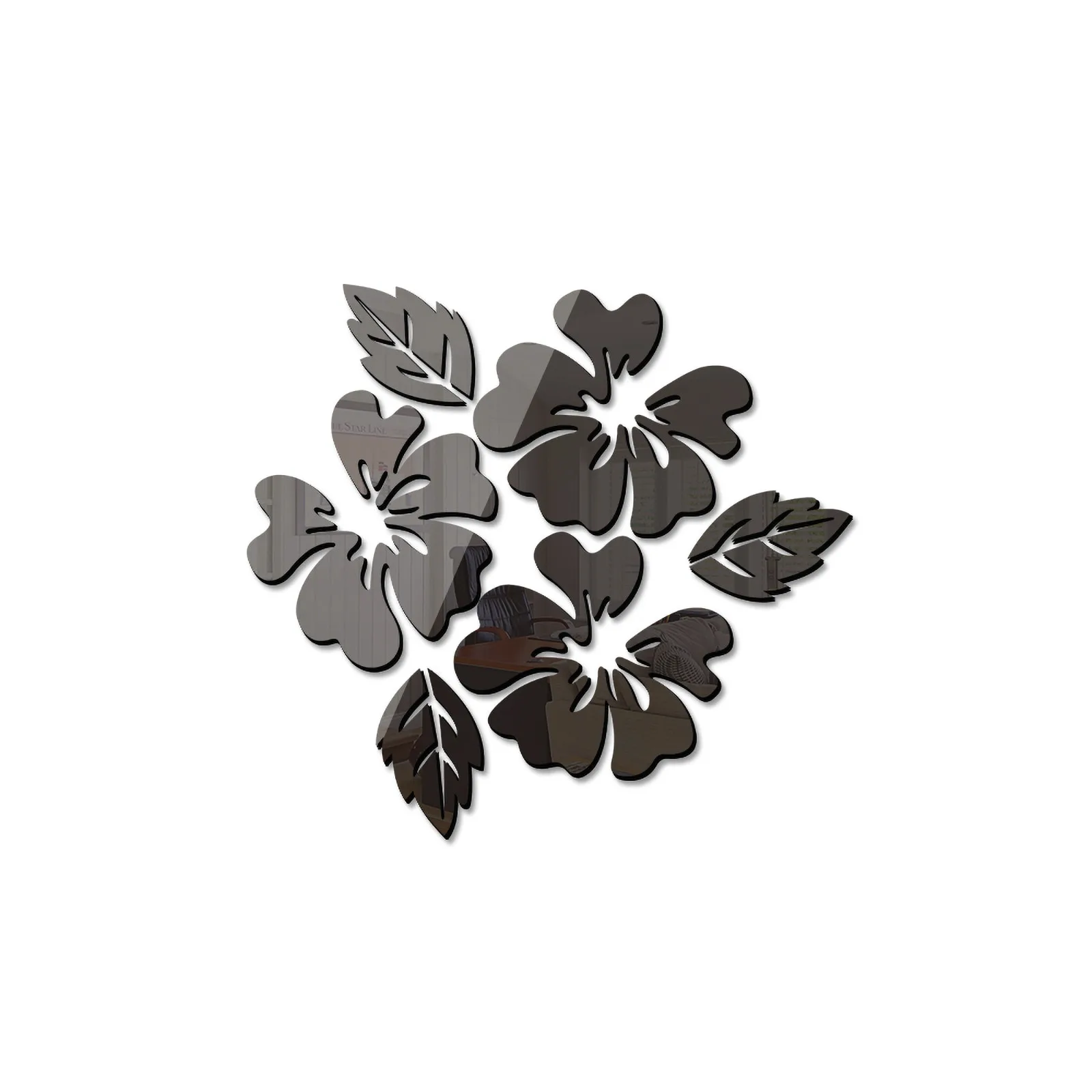 Hot Selling Acrylic 3d Flower Mirror Stickers Removable Home Wall Decor Sticker Wall Decal Stick And Peel Зеркальная Наклейка