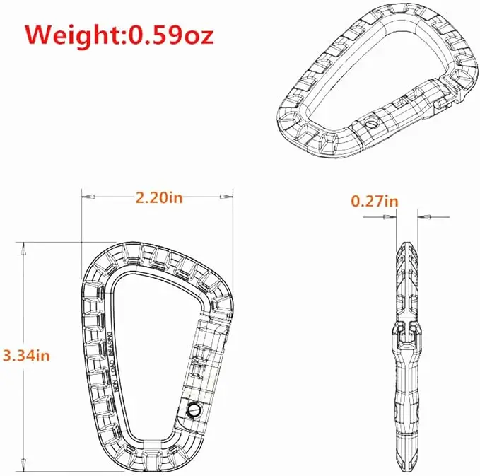 5Pcs Tactical 3.5" Plastic Clips 3