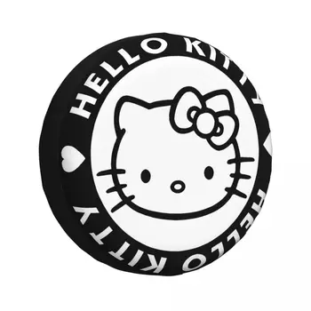 Hello Kitty Spare Tire Cover for RV Trailer Waterproof Car Wheel Cover with Fit for SUV Camper Off-Road Vehicle