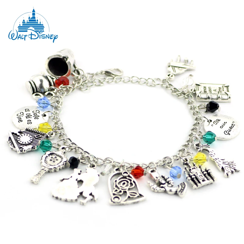 

Disney Animated Movie Beauty and the Beast Bracelets Trendy Rose Bracelets Fashion Trend Hand Chain Accessories Gifts For Fans