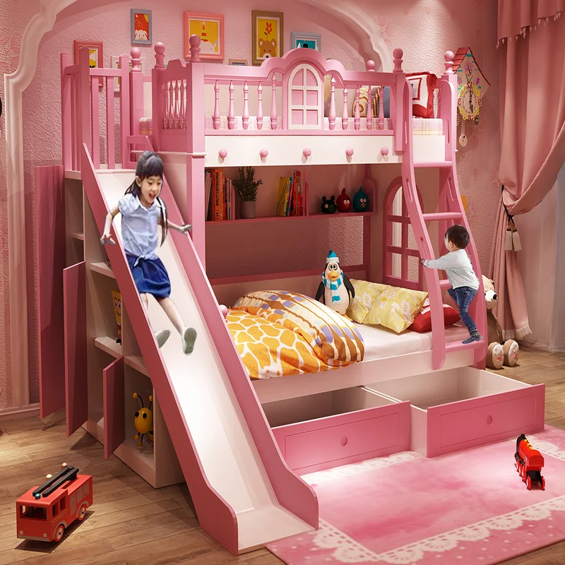 

Детская кровать из цельной древесины, верхние и нижние кровати, деревянные кровати, двойные кровати, высокие и низкие кровати, кровати для матери, кровати принцессы, sl