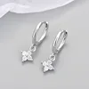 Boucles d'oreilles créoles trèfle en argent sterling 925 pour femmes et jeunes filles, élégantes et tendance, idéales pour mariage, fête, accessoires de bijoux, cadeaux