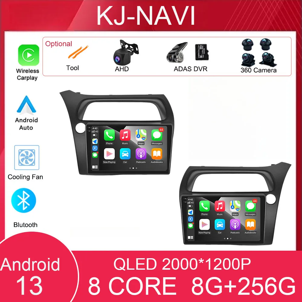 

QLED экран для Honda Civic Hatchback 2006-2011 Android автомобильное радио стерео Carplay Мультимедиа Видео навигация Dsp DVD головное устройство
