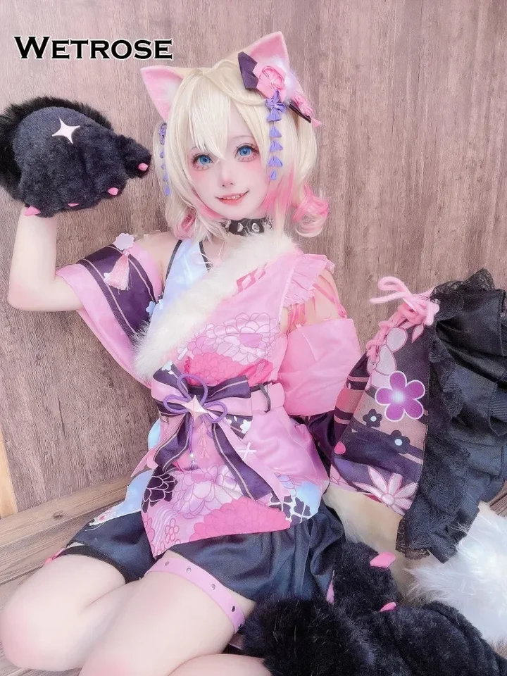 Wetrose]在庫あり フワワ Vtuber FUWAWA MOCOCO和服 コスプレ