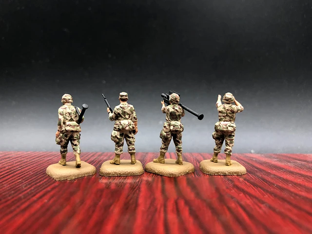 4pcs 1:72 Scale Modern US 4 Soldiers Figure Finished Model Toy DIY Scene Doll Ornament 2