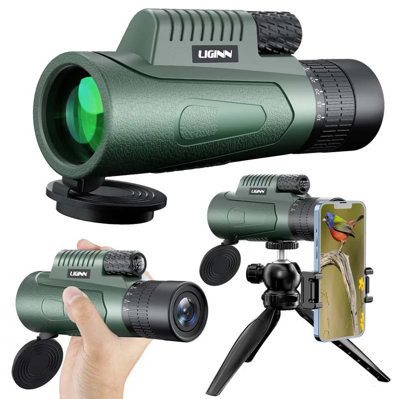 

10-30x50 Zoom Telescope Astronomical Hunting Monocular Camping Equipment HD Spotting Scope with Phone Adapter Tripod