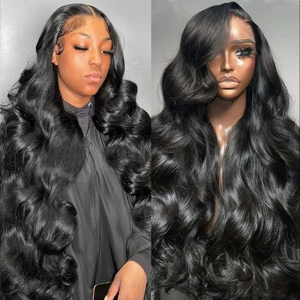 

Brazilian Human Hair Glueless Wig Transparent Pre Bleached Knots Lace Blend Into Skin Pre Cut Lace No Glue For Women Body Wave