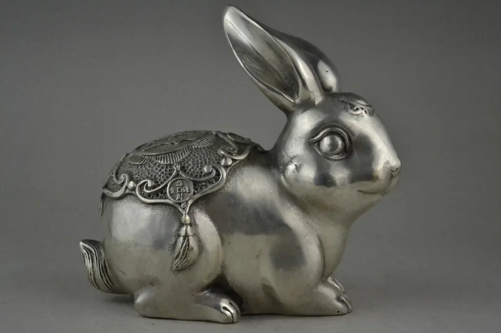 

decoration bronze factory outlets Tibet Silver collectible china noble handwork old tibet silver carve rabbit decor statue