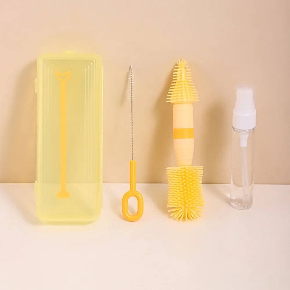 ABS Bottle Cleaning Brush Set TPR Bottle Brush Pacifier Straw Scrubber Nylon Travelbottle Glass Cup Washing Tool Bowl
