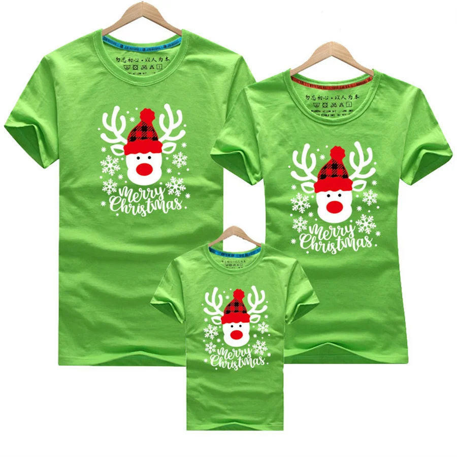 Ropa familiar personalizada a juego para Navidad, camiseta personalizada con ciervo y nombre para madre, padre e hijos, atuendo familiar de Navidad, camisetas