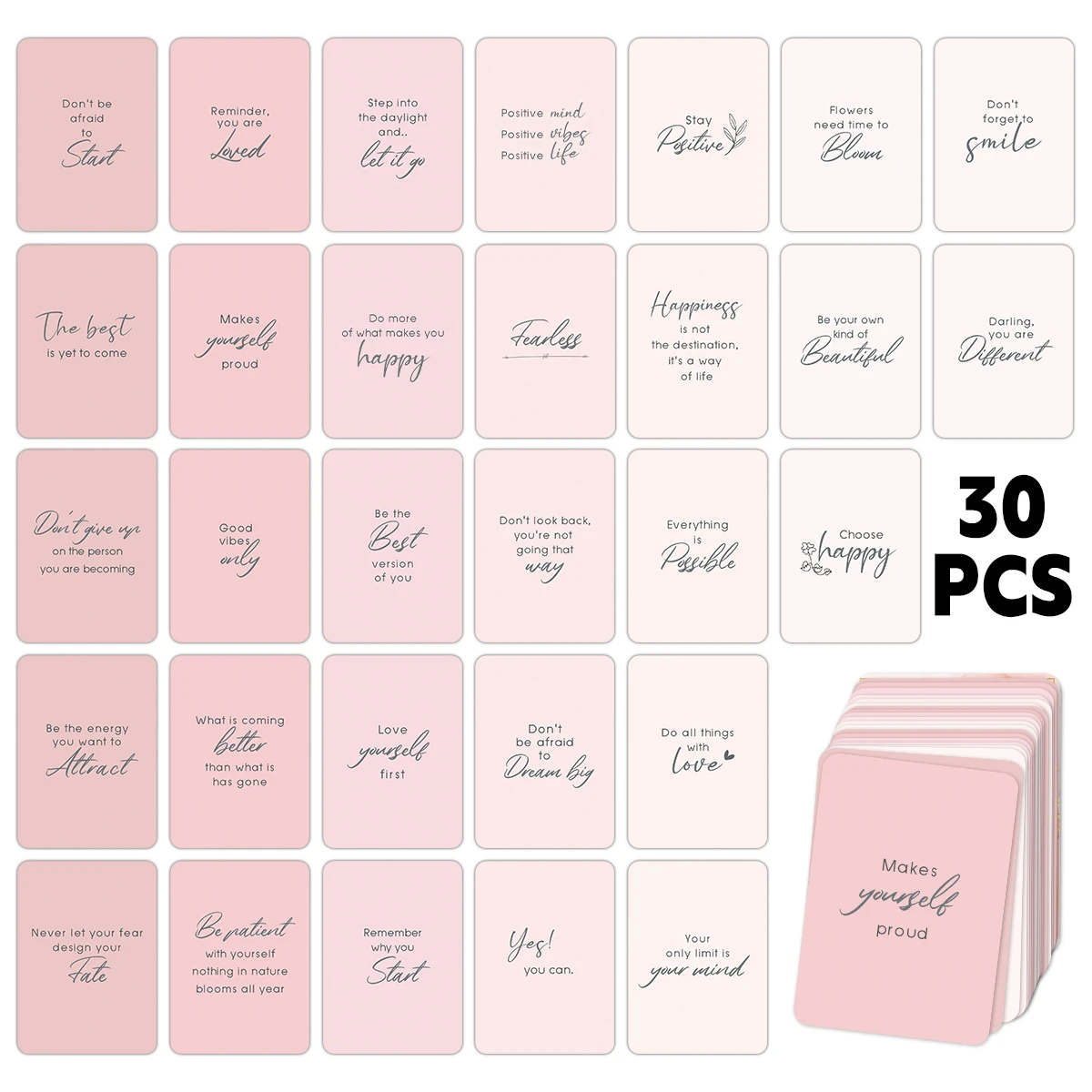 30 יחידות כרטיסי ציטוט מוטיבציונליים למתנת יומולדת ציוד למשרד הדפסת מוצרים עסקיים פרחים אביזרים
