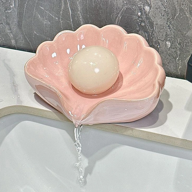 Personalized Creativity Bathroom Soap Dishes Plastic Shell Soap Box Toilet Shelf Soap Box Household Washbasin Soaps Drain Rack