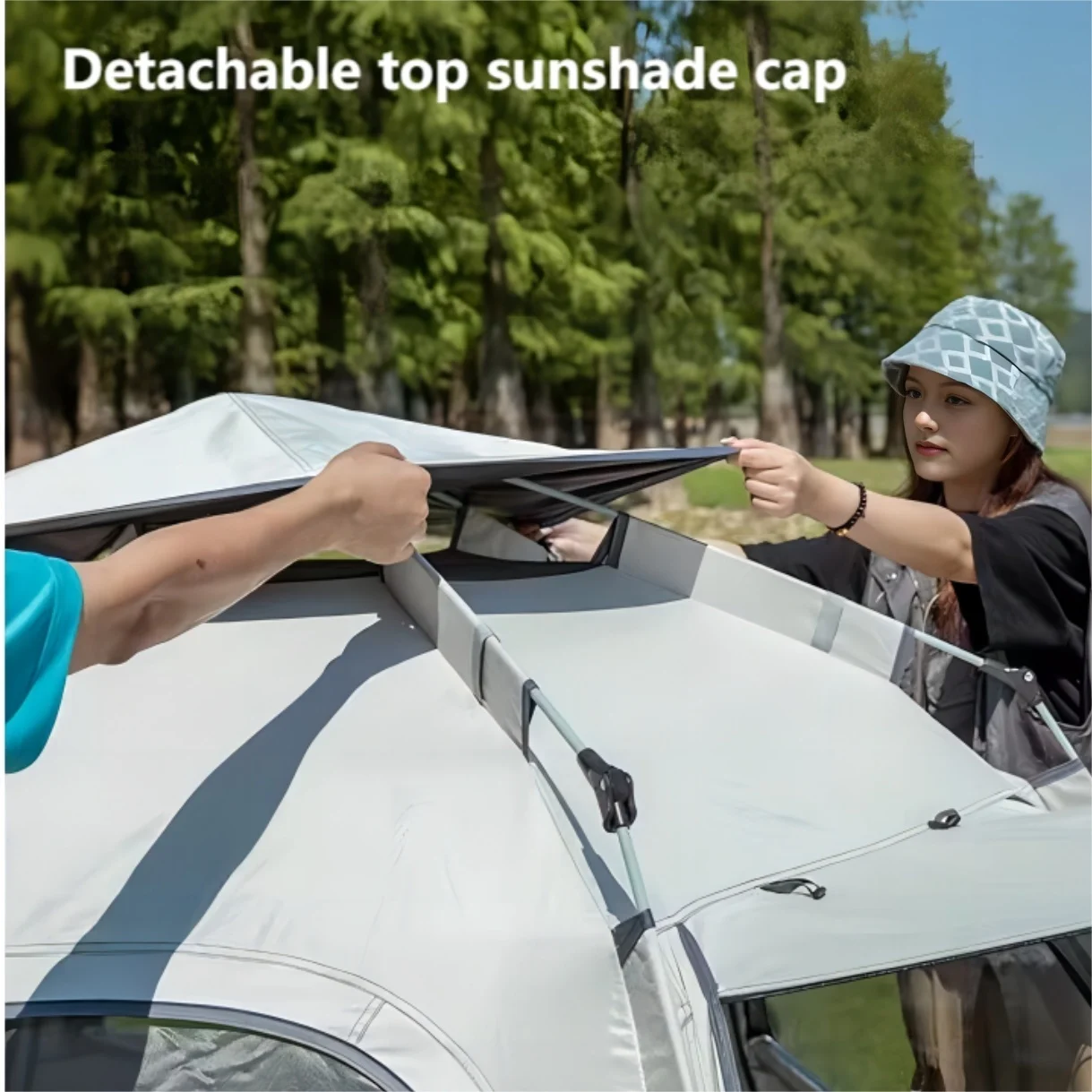 4-Person Wind-Resistant Tent with Skylight 4