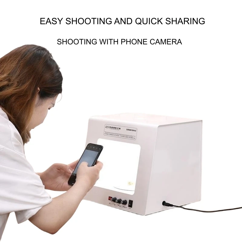 Professional Gold and Silver Jewelry Photography Light Box 360&deg; Panorama Video Shooting Metal Case Studio Electric Rotary Table