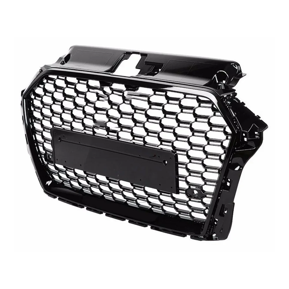 

Для Audi A3/S3 8V 2017 2018 2019 2020 автомобильный аксессуар (для RS3 стиль) передний бампер решетка Центральная панель Стайлинг верхний черный гриль