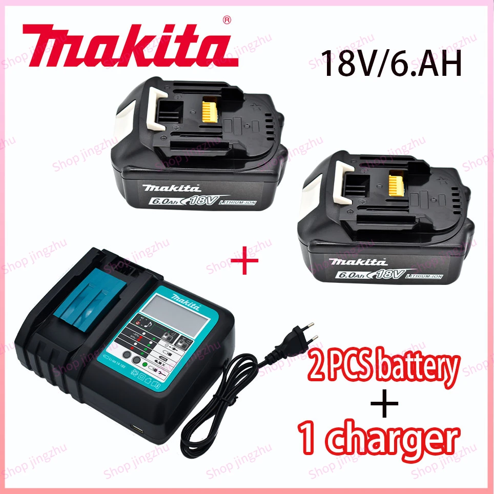 

Makita-100% Original Rechargeable Power Tool Battery, Replaceable LED Lithium-ion, 6.0 Ah 18V LXT BL1860B BL1860BL1850