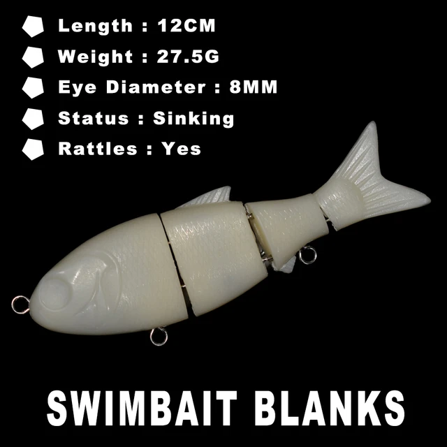 AYWFISH 5PCS / Lot Unpainted Swimbait 4.72in 27.5g Blanks Multi Jointed Swim  Bait Sinking 3 Segments Fishing Lure Hard Bodies - AliExpress