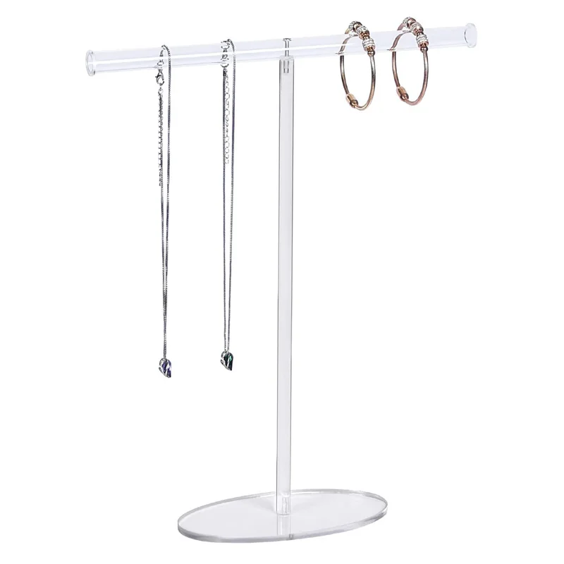 Assembled T Acrylic Necklace Holder Organizer Bracelet Display Stand For Selling Jewelry Storage Rack