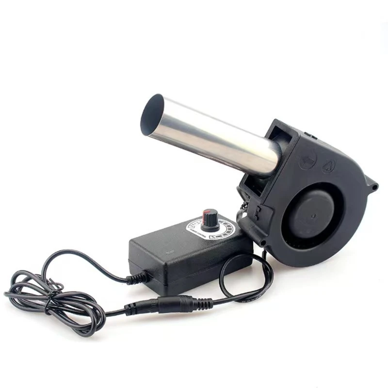 BBQ Fan Barbecue Blower Air Blower US/EU Plug BBQ Fan Air Blower Large 100-240V Powered Fan Variable Speed Controller Barbecue Tool