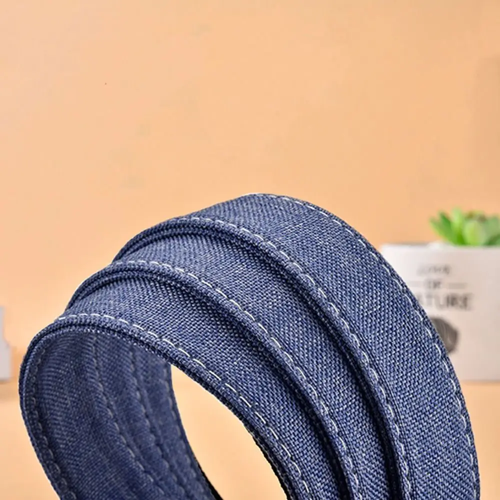 Women Casual Denim Canvas Belt with Non Porous Buckle