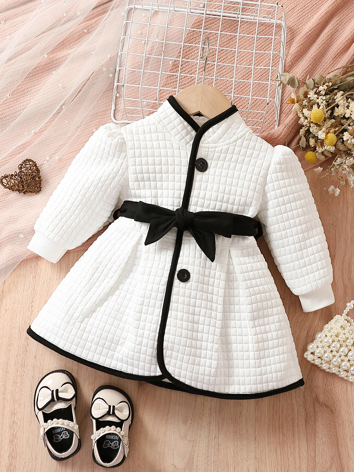 Baby-Girls-Fashion-Autumn-And-Winter-Thermal-Belted-Dress-Set-Princess ...