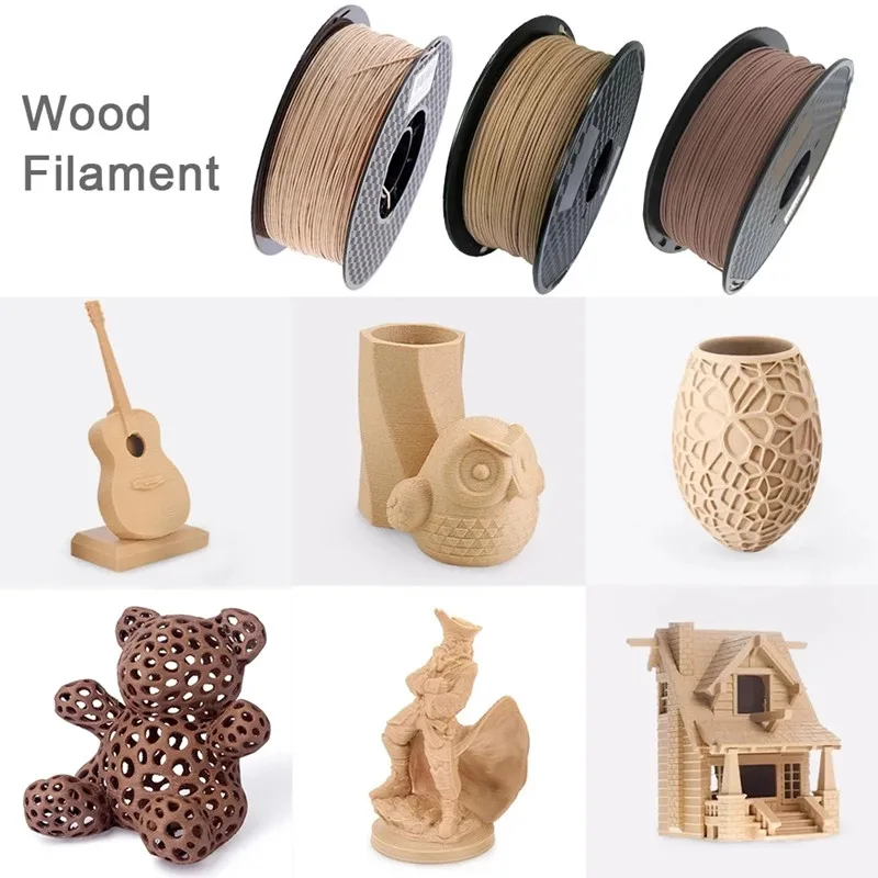 Tanie Drukarka 3D Filament Wood PLA 1.75mm jasny ciemny mahoń drewniany
