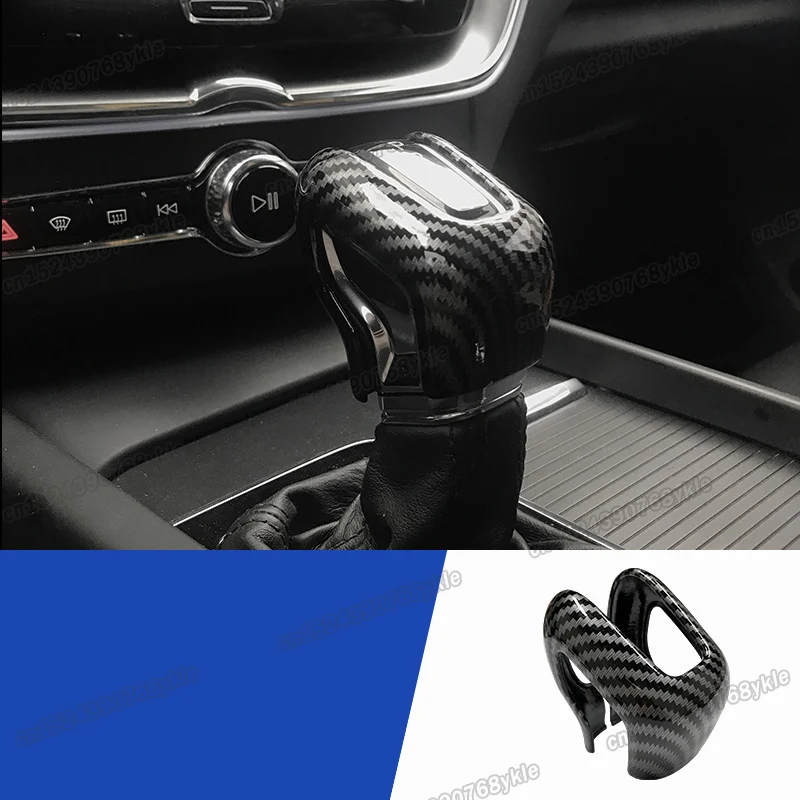 

carbon fiber car gear shift knob cover cap lever post trims for volvo xc60 xc90 s60 v60 s90 v90 xc40 accessories styling auto