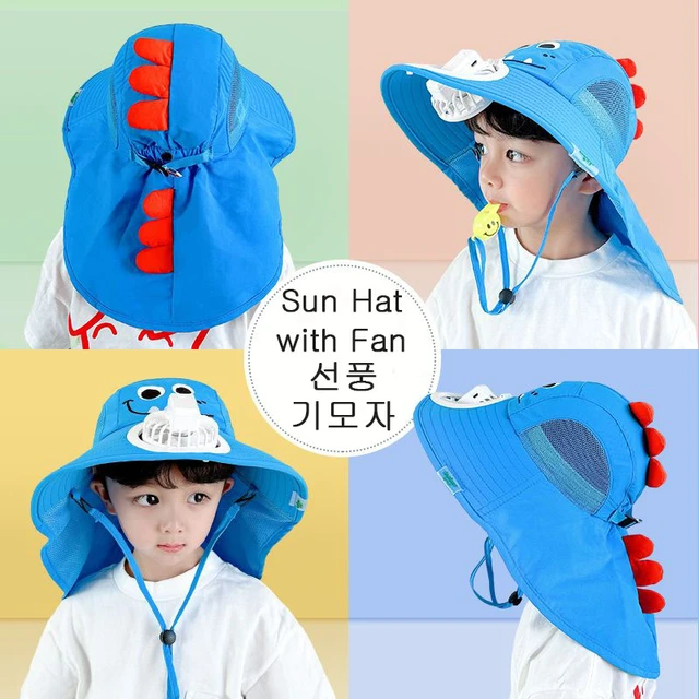 Sombrero de sol con ventilador recargable para niños, sombrilla, Animal  lindo, refrigeración al aire libre, ventilador eléctrico, playa, Verano,  sombrero de ventilador solar para niños - AliExpress