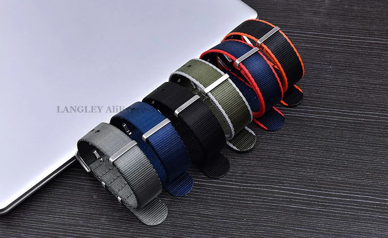 Weiches Nylonarmband für Seiko-Armband, Militäruhrenarmband für Samsung Galaxy, Nylonarmband für Omega Seamaster 007, 18 mm, 20 mm, 22 mm – Detail 2