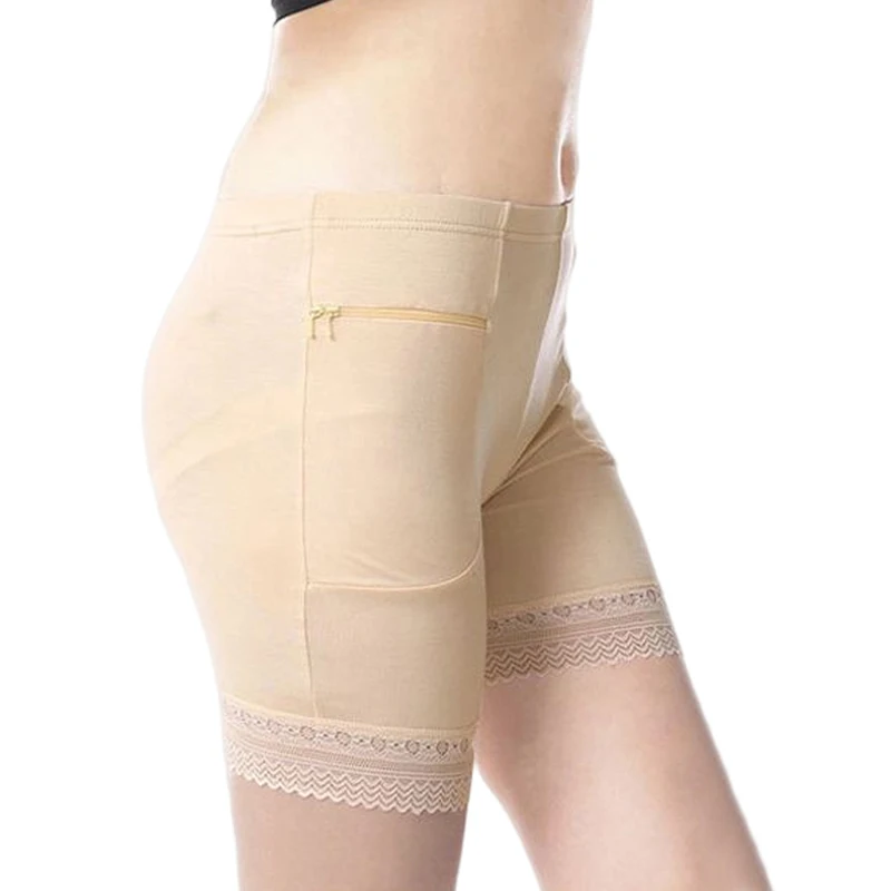 Women Leggings Sexy Summer Safety Pants Modal Mid Waist Soft Breathable With Pockets Underwear