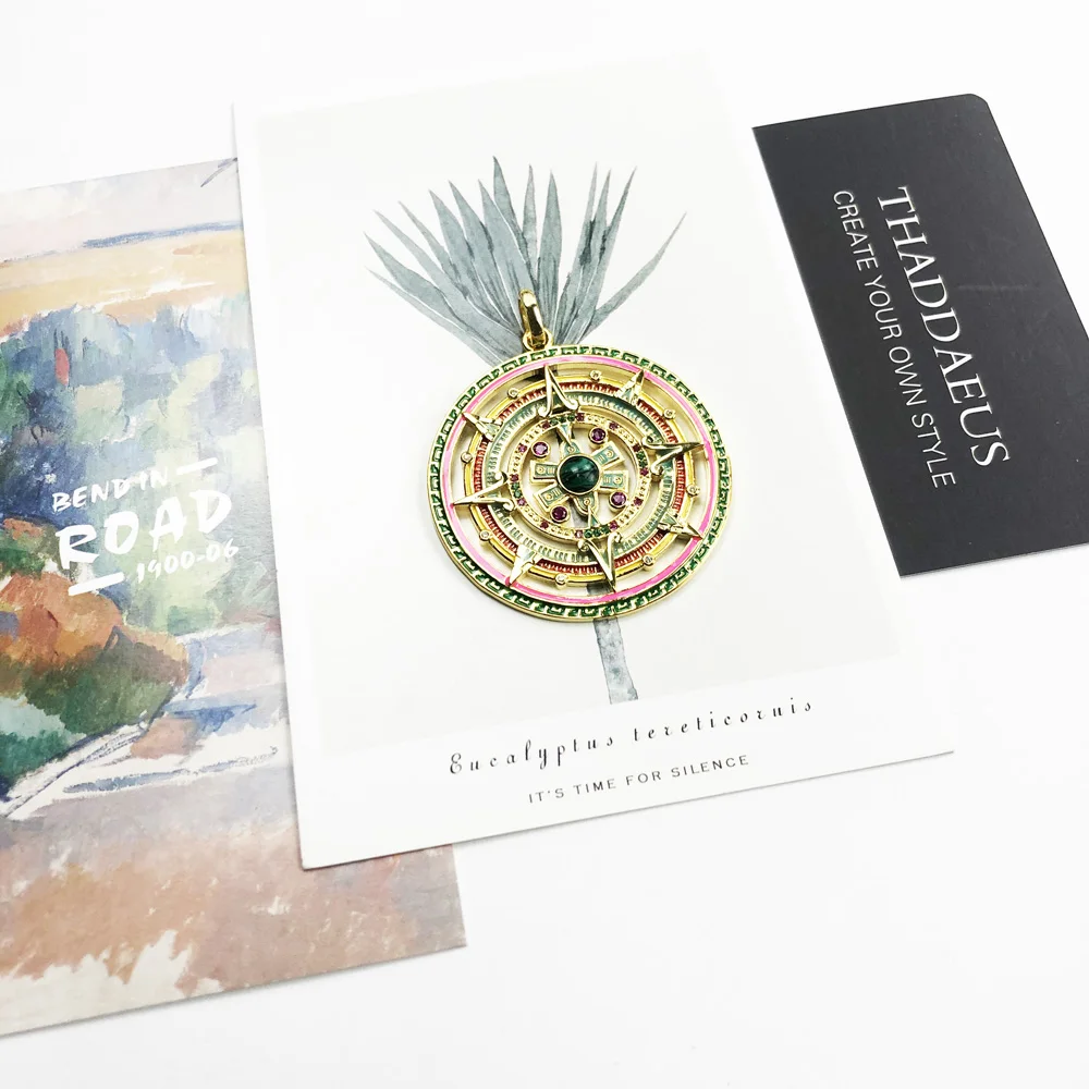 Silver pendant Magic Amulet Mythical Aztec Tiger Chakra Asian Ornaments Compass Africa Pendant Jewelry 925 Sterling Silver Gift for Woman Men