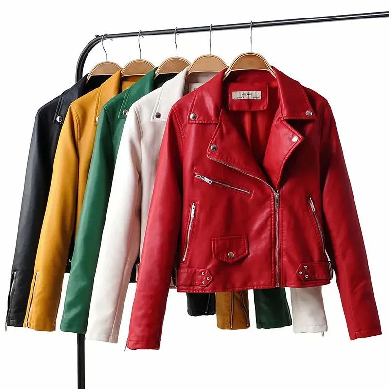

Women'S PU Leather Jacket 2023 Spring Autumn Short Jacket Coat Women Short Leather Jacket Korean New Female Windbreaker Outwear