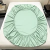 1 Piece Satin Fitted Sheet , Only Classic Luxury Silky Soft Bed Sheets  ,Solid Color , Summer Bed Sheet , Cool 5