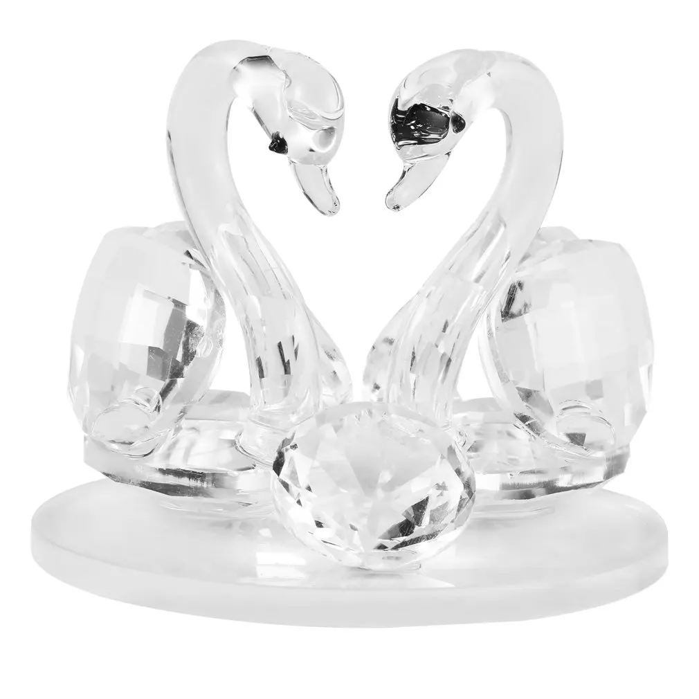 Creative Swan Crystal Glass Figure Paperweight Ornament Decor Collection Soggiorno Desktop Ornaments Home Decor