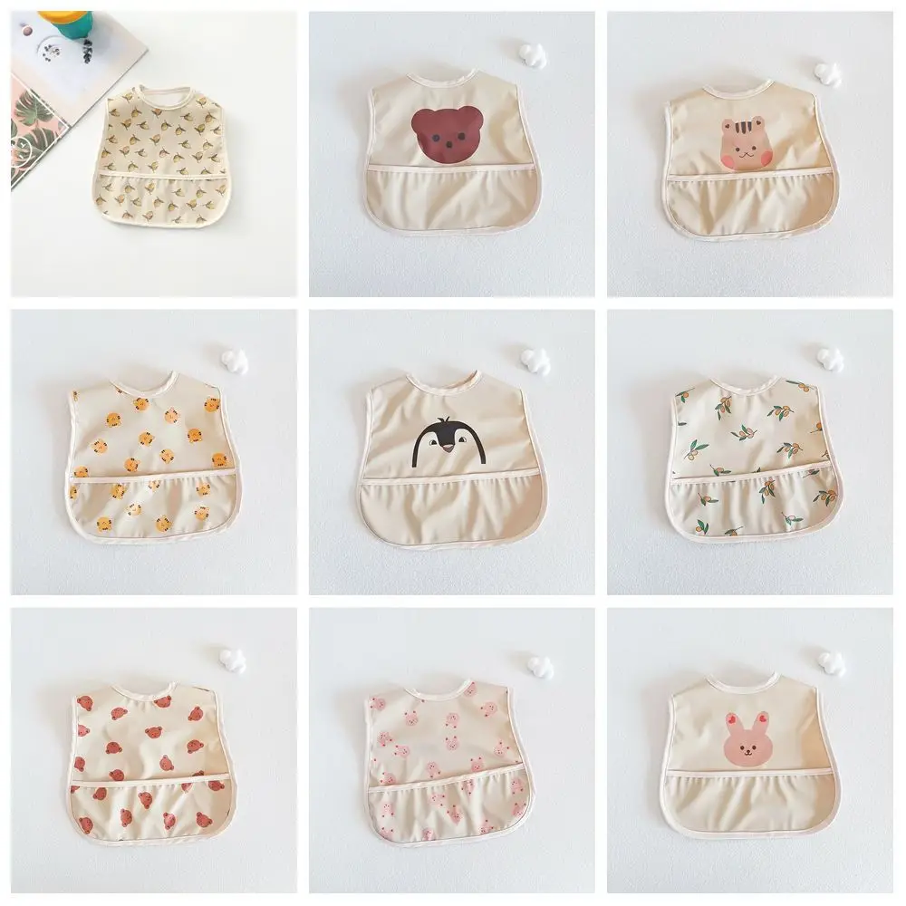 Animal Pattern Baby Feeding Bib Cartoon Bear Baby Drooling Bibs EVA Rabbit Saliva Towel Burp Apron Baby Eating Artifact