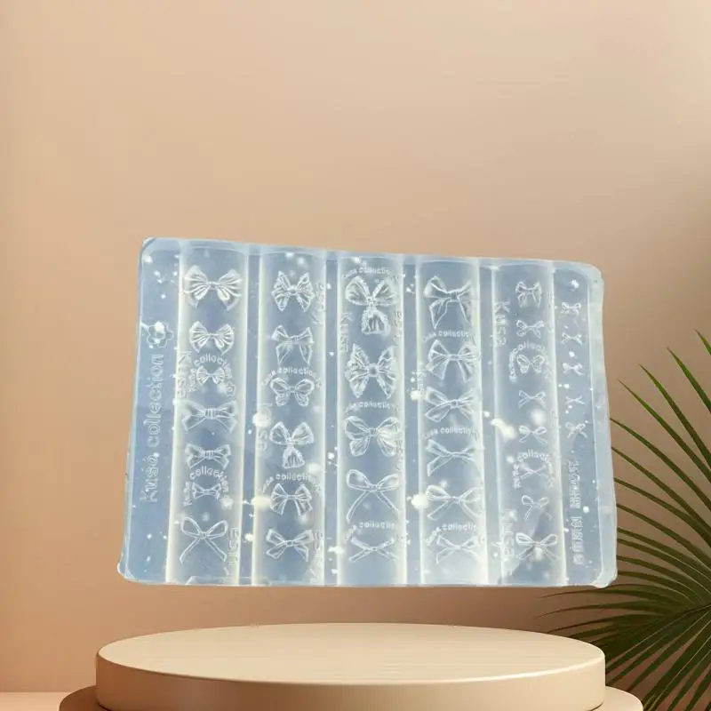 3D Silicone Mold Nail Art Decorations DIY Bowknot Carving Templates Mold For Nails Jewelry Crafts Transparent Nails Mold