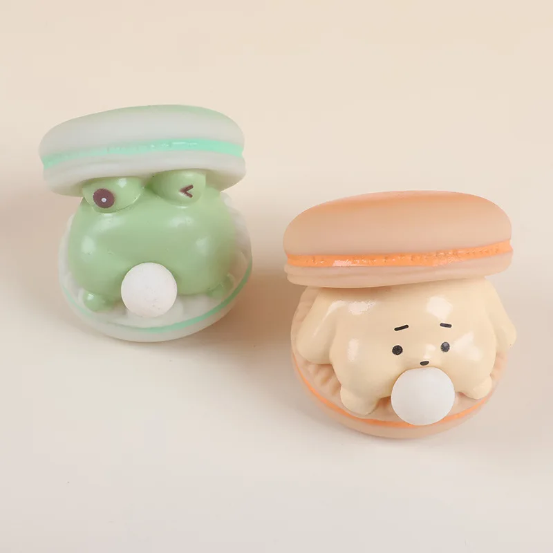 Cute Animal Spit Bubble Burger Stress Relief Pinch Children's Creative Toys Office Funny Vent Toys Desktop Decorative Ornaments - Bilde 4