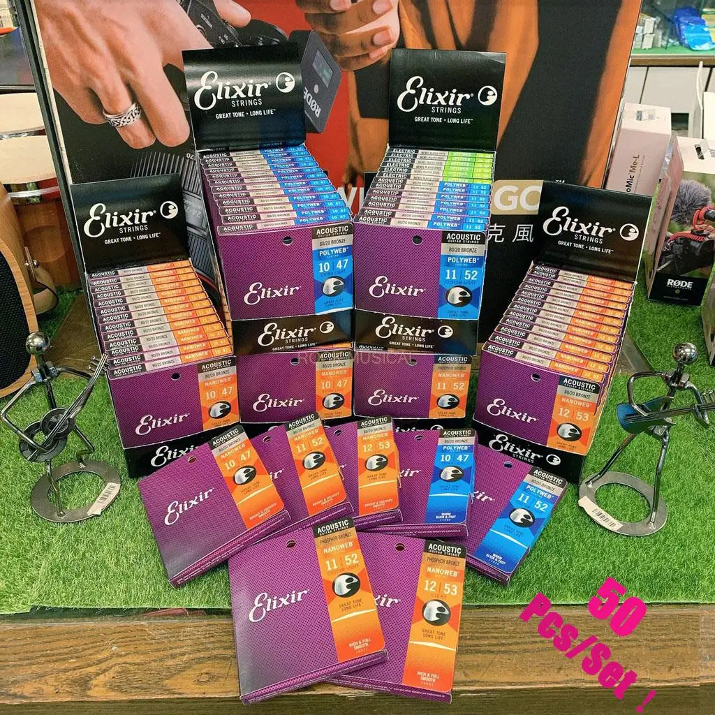

36/Sets Elixir Replica Accessor Guitar Strings Set For Electric Guitar Accessor Wholesale 80/20 Bronze NANOWEB 16027 16052 12052