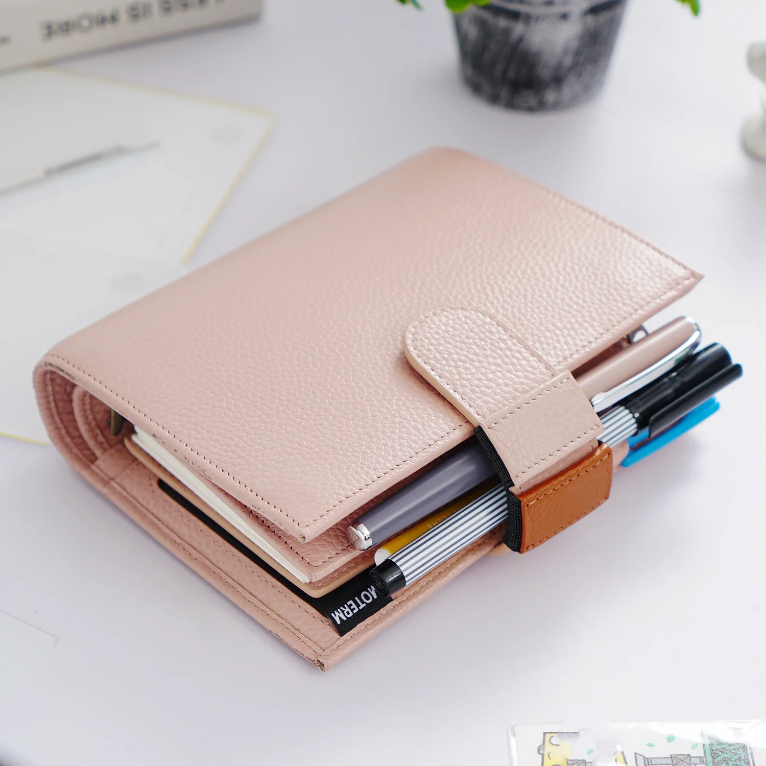 Moterm Leather Penloop Elastic Pencil Loop on Strap of Planner Notebook Journals Pen Clip Holder School Supplies 6