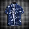 Summer Hawaiian Men's Short Sleeved Button Up Floral Fashion Shirt Man Casual Social Plant Element Oversized Streetwear Clothing 4