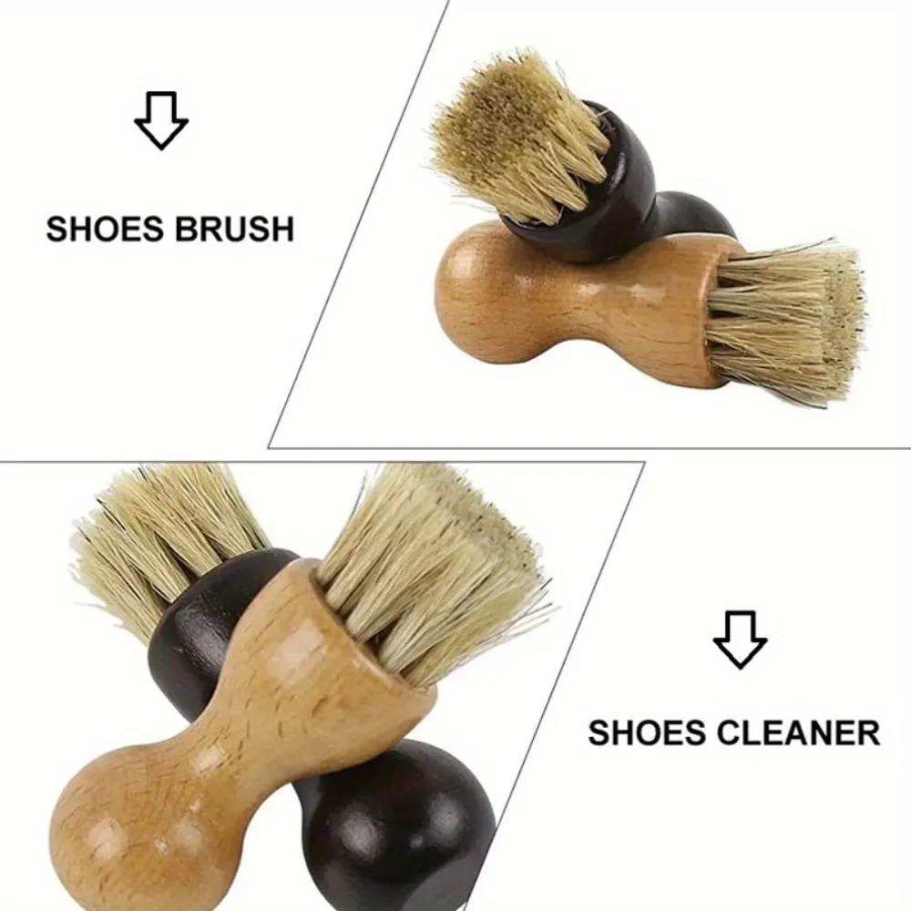 Mini Shoe Brush 4PCS Beech Flexible Easy To Use Clean Comfortable Beech Handle Shoe Brush Durable Household Cleaner shoe brush