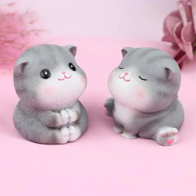 Miniature Figurine Decor Resin Cartoon Cat Micro Landscape Garden Car Dashboard 3