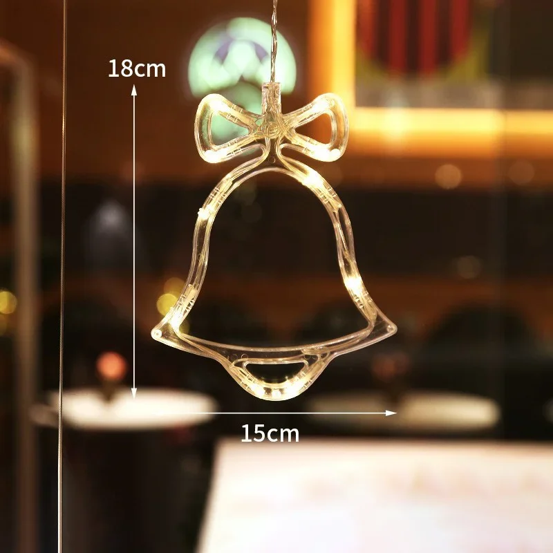 2 Stück LED-Lichterketten mit Saugnapf, Weihnachtsmann, Schneemann, Fensterbeleuchtung, Weihnachtsbaum-Dekoration_voghion.com