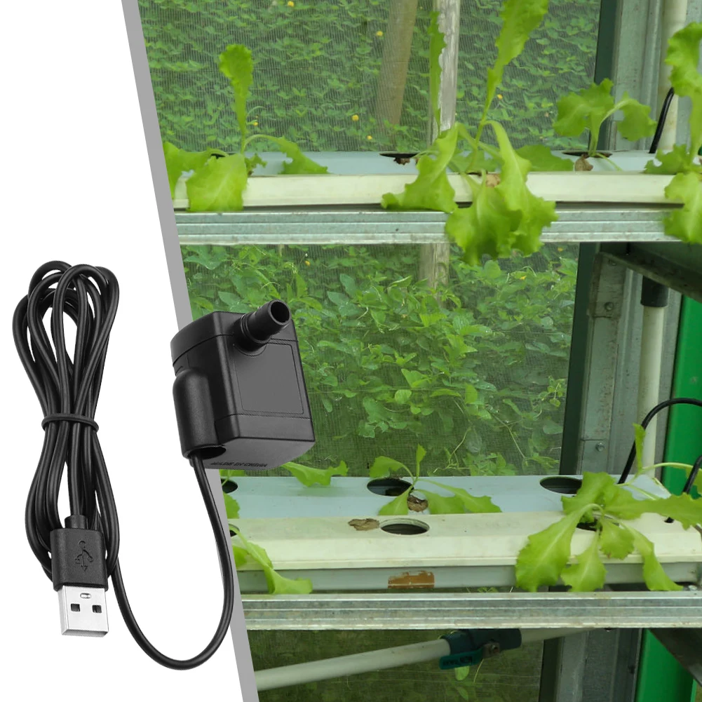 USB 수중 워터 펌프, 3.5-9V 브러시리스 모터, 소형 워터 펌프 리프트 1.5m, 수경 어항 분수용 조용한 워터 펌프