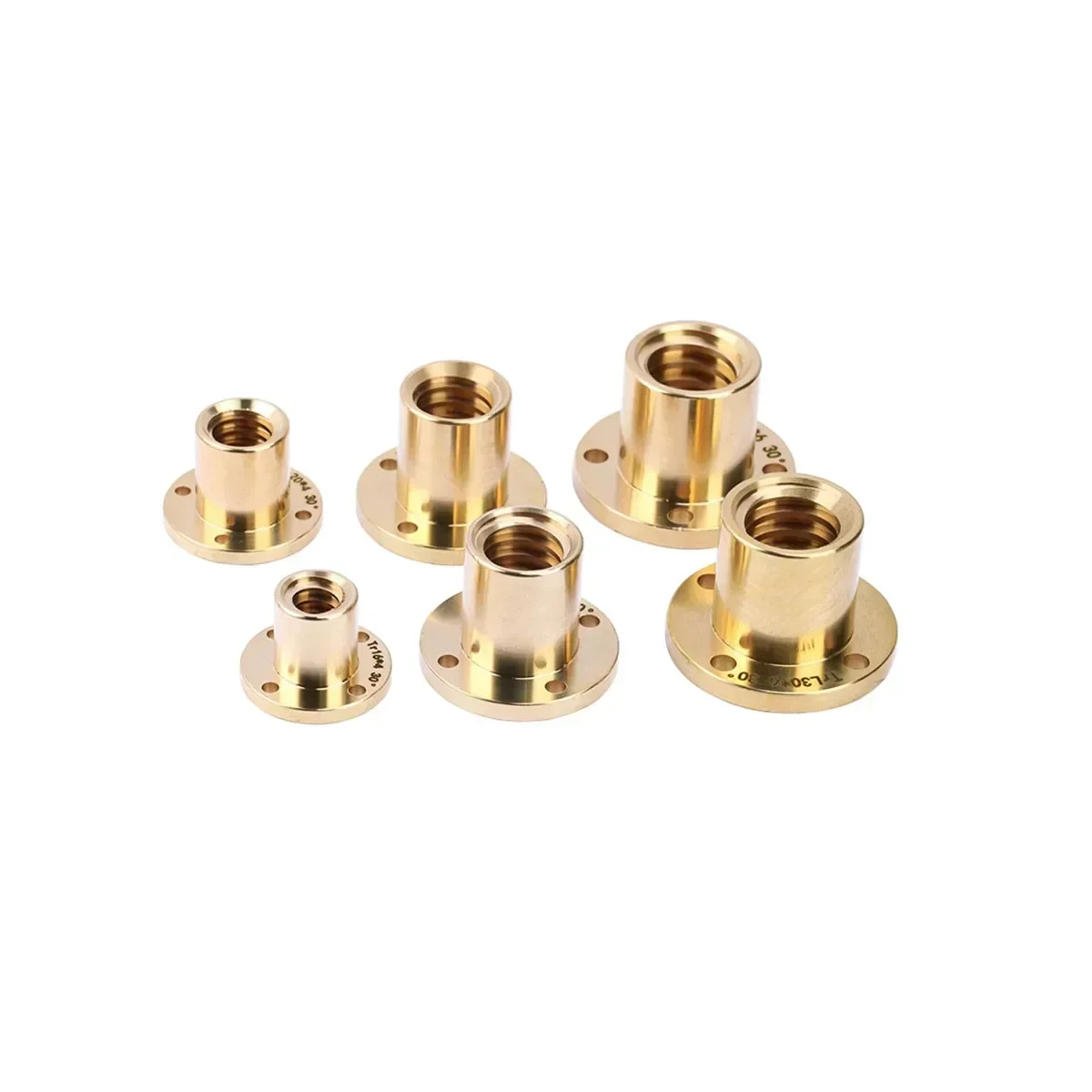 Positive Thread Reverse Thread All Copper Round Flange t Trapezoidal Screw Nut Tr8 Tr10 Tr12 Tr14 Tr16 Tr18 Tr20