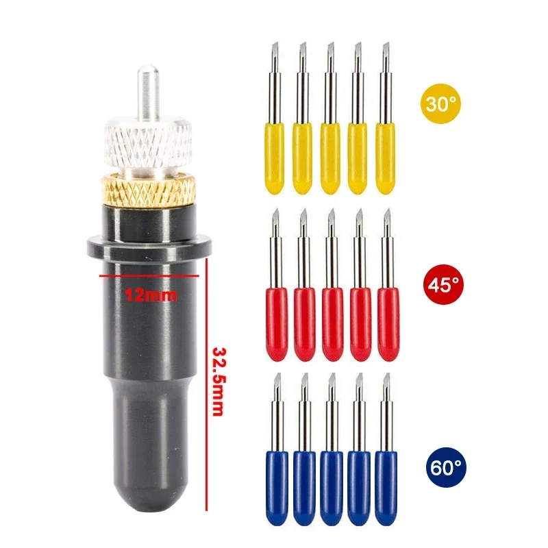 

Roland Plotter Blade Holder Black Color +30/45/60 Degree Replacement Blades For Roland Refine Rabbit Redsail Vinyl Cutter
